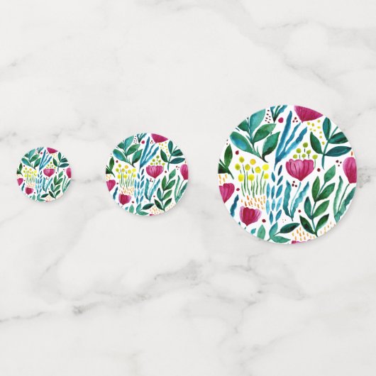 Botanische florale illustratie confetti (Achterkanten)