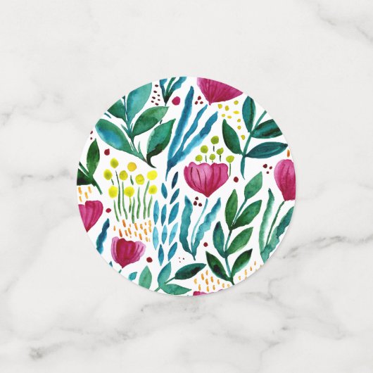 Botanische florale illustratie confetti (Kleine voorkant)