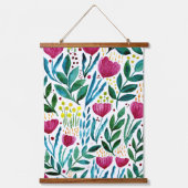 Botanische florale illustratie hangend wandkleed (Voorkant)