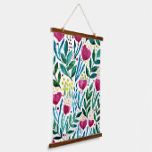 Botanische florale illustratie hangend wandkleed (Gebogen)