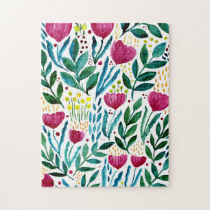 Botanische florale illustratie legpuzzel