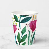 Botanische florale illustratie papieren bekers (Achterkant)