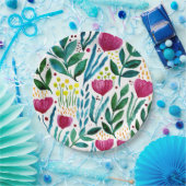 Botanische florale illustratie papieren bordje (Feest)