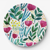 Botanische florale illustratie papieren bordje (Voorkant)