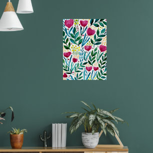 Botanische florale illustratie poster