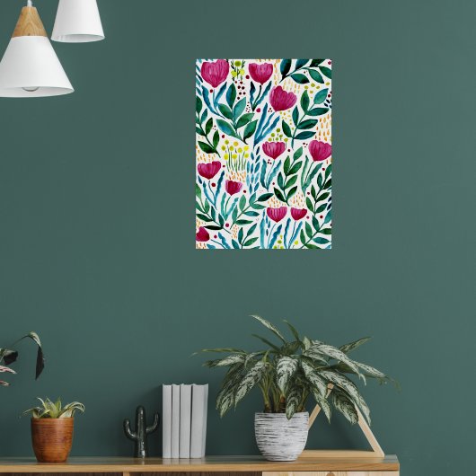 Botanische florale illustratie poster (Woonkamer 1)
