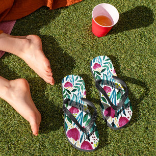 Botanische florale illustratie teenslippers