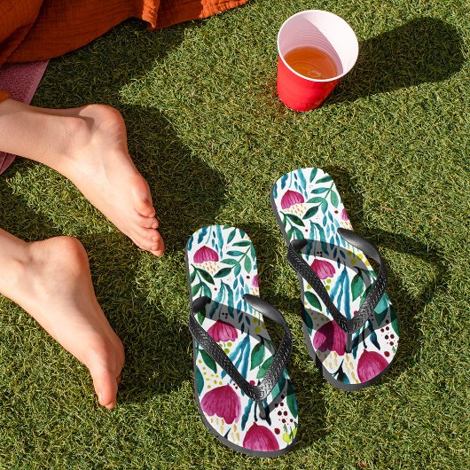 Botanische florale illustratie teenslippers