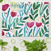 Botanische florale illustratie theedoek (Gevouwen)