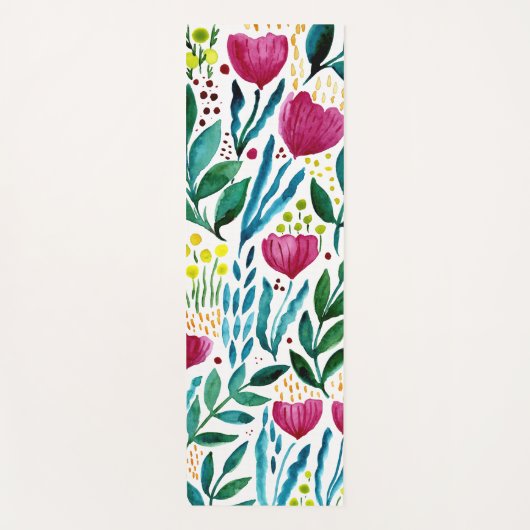 Botanische florale illustratie yogamat (Voorkant)