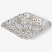 Botanische florale lijntrekkers tan-beige appel papieren bordje (Gebogen)