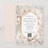 Botanische florale uitnodiging met online RSVP (Voorkant / Achterkant)