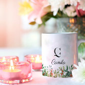 Botanische florale waterverf naam Mok