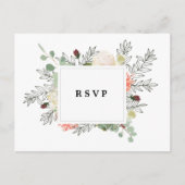 Botanische Florals RSVP briefkaart bruiloft (Voorkant)