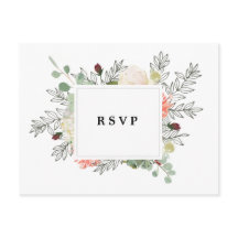 Botanische Florals RSVP briefkaart bruiloft