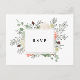 Botanische Florals RSVP briefkaart bruiloft