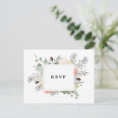 Botanische Florals RSVP briefkaart bruiloft (Staand voorkant)