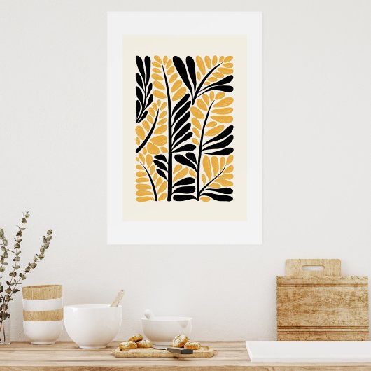 Botanische Flow: moderne, op Matisse geïnspireerde Poster (Keuken)