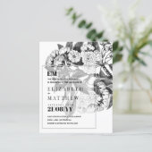  Botanische Flower Linart Wedding Invitation (Staand voorkant)