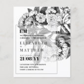  Botanische Flower Linart Wedding Invitation (Voorkant)