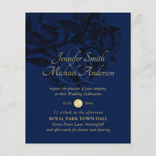  Botanische Flower Linart Wedding Invitation