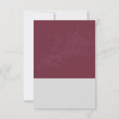 Botanische Foliage Burgundy Monogram Weddenschap R RSVP Kaartje (Achterkant)