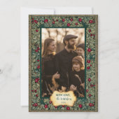  Botanische Foliage Kerstfoto Feestdagenkaart (Voorkant)