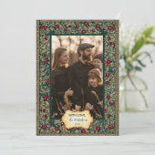  Botanische Foliage Kerstfoto Feestdagenkaart (Staand voorkant)