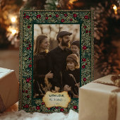  Botanische Foliage Kerstfoto Feestdagenkaart