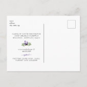Botanische foliage Lavender Baby shower Uitnodiging Briefkaart (Achterkant)