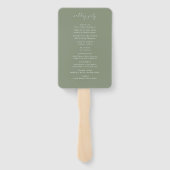Botanische Foliage Monogram Weddenschap Programma Handwaaier (Achterkant)
