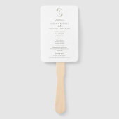 Botanische Foliage Monogram Weddenschap Programma Handwaaier (Voorkant)