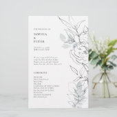 Botanische Foliage Sketch Ceremony Program (Staand voorkant)