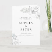 Botanische Foliage Sketch Folded Ceremony Program Bedankkaart (Voorkant)