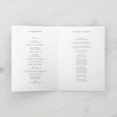 Botanische Foliage Sketch Folded Ceremony Program Bedankkaart (Binnen)