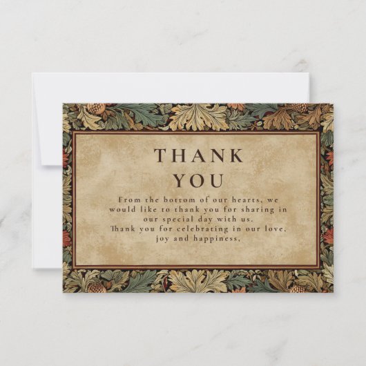  Botanische Foliage Wedding Bedankkaart (Voorkant)