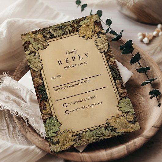  Botanische Foliage Wedding RSVP Kaartje