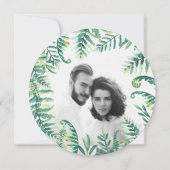 Botanische foliefoto waarop de datum wordt opgesla save the date (Achterkant)