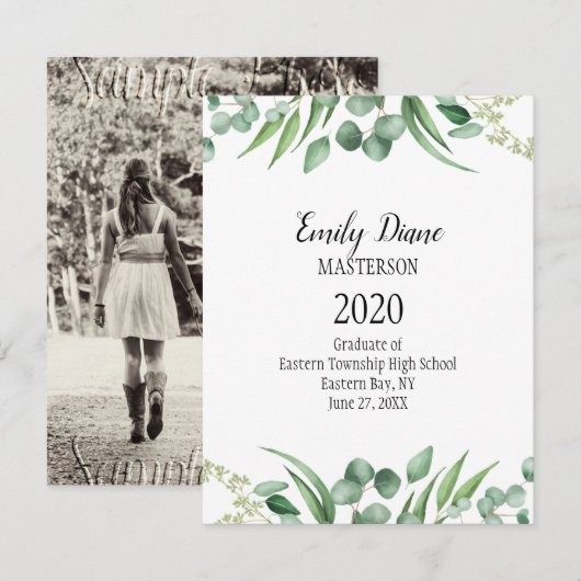 Botanische foto Afstuderen aankondiging (Voorkant / Achterkant)