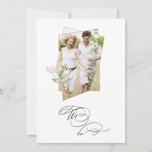 *~* Botanische FOTO AR6 RSVP + QR Huwelijk Kaart (Voorkant)