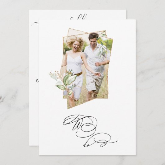 *~* Botanische FOTO AR6 RSVP + QR Huwelijk Kaart (Voorkant / Achterkant)