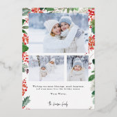 Botanische foto-folie kerstkaart folie feestdagenkaart (Achterkant)