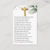 Botanische foto Funeral Prayer Kaart Visitekaartje (Achterkant)