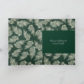 Botanische foto groene zilver Merry Arch Feestdagen Kaart (Binnen)