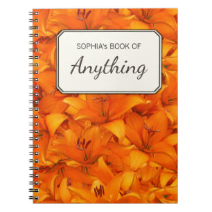 Botanische foto Oranje tuinlilies gepersonaliseerd Notitieboek