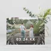 Botanische foto-overlay save-the-date save the date (Staand voorkant)