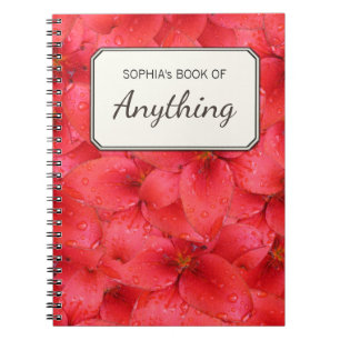 Botanische foto Red Garden Lilies gepersonaliseerd Notitieboek