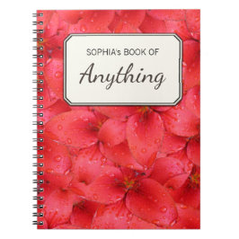 Botanische foto rode tuinlelies gepersonaliseerd notitieboek