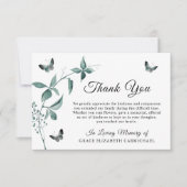 Botanische foto van begrafenis Memorial Butterfly Bedankkaart (Voorkant)