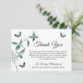 Botanische foto van begrafenis Memorial Butterfly Bedankkaart (Staand voorkant)